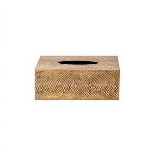Caja de pañuelos de lujo moderna con diseño creativo cuadrado de imitación de piel de boya, material sintético de alta calidad, marca DAPHOCO, modelo 0001A - Product Image 1