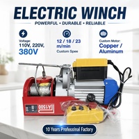 Mini-treuil électrique à câble PA1000 PA1200 PA500 110V 220V, petit treuil électrique filaire/sans fil avec commande CE, garantie usine 10 ans