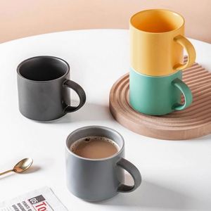 แก้วเซรามิกสีพื้นเรียบง่ายสำหรับนม กาแฟ หรือเครื่องดื่มในออฟฟิศ - Product Image 1