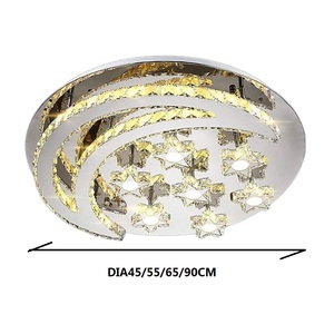 Lampada da soffitto a LED Art déco moderna lampada da soffitto in cristallo con <span class=keywords><strong>Design</strong></span> a forma di luna e stella con finitura in acciaio inossidabile - Product Image 6