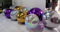 Boules à facettes gonflables disco personnalisées de 1,2 m (120 cm, 48 pouces) en PVC, effet métallique brillant, pour scène, publicité, ballon, tente, arche, globe à neige D