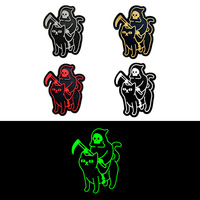 Parches IR de gancho y bucle tácticos de PVC Grim Reaper Riding Cat