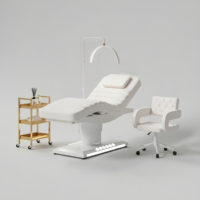 Mesa de Masaje Facial Eléctrica de Lujo con Control de Pie y Mano para Spa, Salón, Tratamientos de Estética, Cama de Belleza para Pestañas