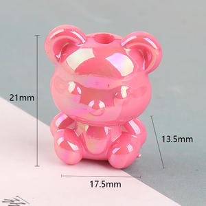 <b>Color</b> Cute Bear Beaded Bracelet Necklace Handmade DIY Cartoon Bear Mobile Phone Chain Accessories Loose Beads - Product Image 6