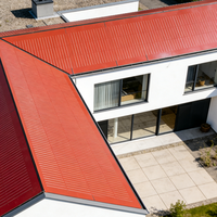 Modules solaires PV BIPV, panneaux photovoltaïques, panneaux rouges et oranges pour toitures métalliques, panneaux colorés intégrés au toit, prix des panneaux solaires