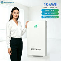 Аккумулятор LiFePO4 10 кВт·ч для солнечных батарей, домашняя система Powerwall 51.2В 200А·ч, аварийное резервное питание, солнечное хранилище энергии с возможностью расширения