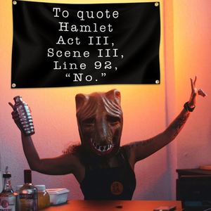 Tapisserie murale décorative « Citer le passage de Hamlet, acte III, scène III, ligne 92 » de 3x5 pieds pour chambre, dortoir universitaire, chambre à coucher, salon - Product Image 2