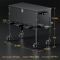 JH-Mech Distributeur de nourriture pour cerfs sur mesure, robuste, capacité de stockage de 21,5 gallons, avec plusieurs plateaux coulissants, roues mobiles verrouillables