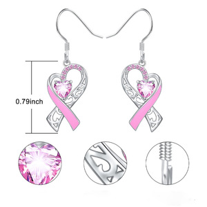 Bijoux de naissance <span class=keywords><strong>d</strong></span>'<span class=keywords><strong>octobre</strong></span> - Boucles <span class=keywords><strong>d</strong></span>'oreilles pendantes en forme de <span class=keywords><strong>ruban</strong></span> <span class=keywords><strong>rose</strong></span> en forme de cœur pour femmes, boucles <span class=keywords><strong>d</strong></span>'oreilles de soutien à la lutte contre le cancer, boucles <span class=keywords><strong>d</strong></span>'oreilles de survivante - Product Image 5