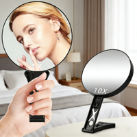 Manual Magnifying Glass with 10X/5X Dual Surfaces 10x Magnification for Makeup Application 5x Overall View