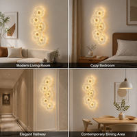 Lampe murale décorative sans fil à piles rechargeables, 5 têtes florales en verre, style luxe, en stock local aux États-Unis, pour la maison