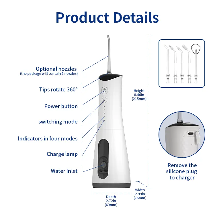 Rechargeable Intelligent Sans Fil Portable Électrique Dents Nettoyage Dentaire Oral Irrigateur Hydropulseur Pour Dents Dentaire Jet D'eau