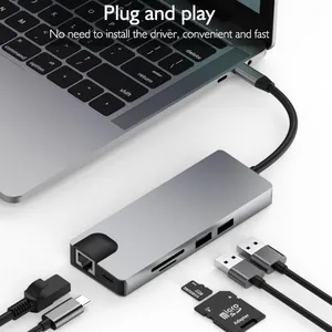 BASIX USB 3.0 Tipe C HUB 9 Dalam 1, Penjualan Laris untuk PC Laptop Mac Pro Apple Macbook