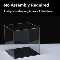 Entièrement assemblé 6x6x6 pouces clair carré acrylique vitrine Base noire anti-poussière en plastique présentoir objets de collection Action