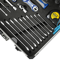 GOODKING Mallette rigide en aluminium haut de gamme 124 pièces avec mallette de transport et valise pour outils de transport 11241
