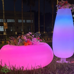 กระถางดอกไม้เรืองแสง LED กันน้ำสำหรับภายนอกอาคาร SENZHAO  กระถางปลูกต้นไม้แบบมีไฟ RGB สำหรับตกแต่งสวน งานแต่งงาน และการตกแต่งเชิงพาณิชย์ - Product Image 3