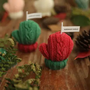 华明创意圣诞羊毛手套艺术蜡烛大豆蜡装饰蜡烛豪华圣诞香味蜡烛儿童礼品套装