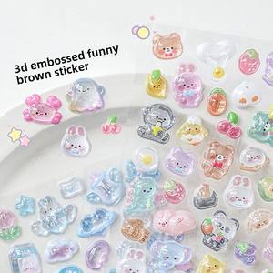 Lindo 3D en relieve UV impreso pegatinas de uñas DIY decorativo teléfono caso diario pegatinas para Niñas para regalos promocionales - Product Image 1