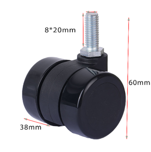 <span class=keywords><strong>Ruedas</strong></span> de Repuesto <span class=keywords><strong>para</strong></span> <span class=keywords><strong>Muebles</strong></span> Baolan Negras, Dobles, de Nailon y Plástico, Duraderas, con Varilla de Tornillo, Tipo Plano, Compatibles con OEM, Garantía de 3 Años, <span class=keywords><strong>para</strong></span> Oficina - Product Image 2