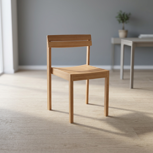 Chaise de salle à manger d'extérieur moderne en teck massif, imperméable, écologique et durable, avec pieds sabre, pour OEM - Product Image 2