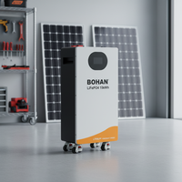 Batterie LiFePO4 Bohan 51.2V 314Ah 15kWh sur roulettes pour stockage d'énergie solaire domestique, >6000 cycles, garantie 5 ans, 120kg, à poser au sol