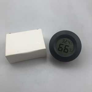 Digital Thermometer Hygrometer LCD Display Circular Celsius Black White Battery Powered For Reptiles Pet Enclosures - Product Image 3