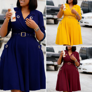 Abiti Primaverili Trendy da Donna, Eleganti e Casual, con Mezza Manica, Collo a V, Linea ad A, per Chiesa e Ufficio - Product Image 2