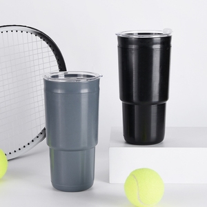 Vaso de Agua de Plástico de Gran Capacidad, Vaso Doble con Pajita, Simple, Libre de BPA, de PP, para Uso en Exteriores, Oficina, Coche - Product Image 6