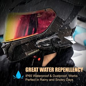Intercomunicador impermeable con Bluetooth para motocicleta, casco con grabadora de vídeo HD - Product Image 5
