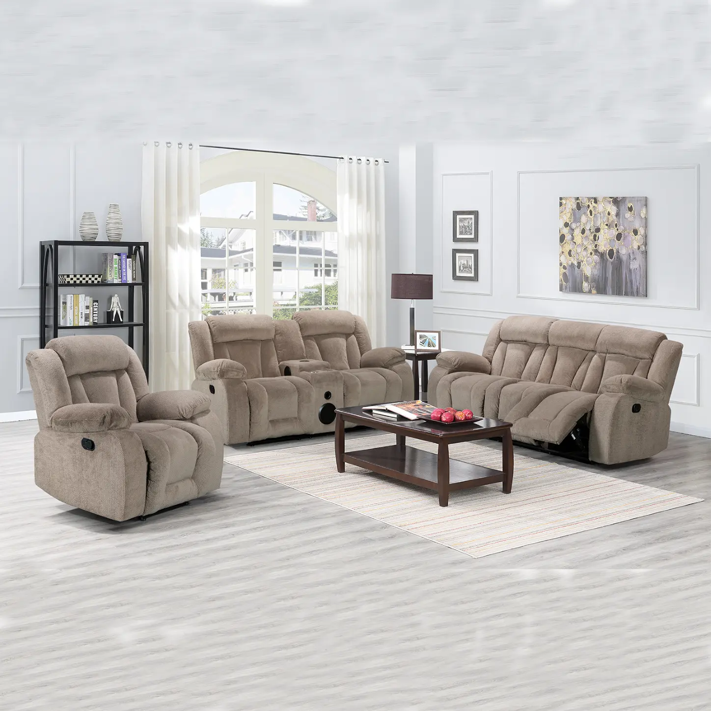 Rimocy — canapé inclinable en tissu velours, siège et 3 places, style américain, pivotant, glisseur, bas prix, personnalisé, 123