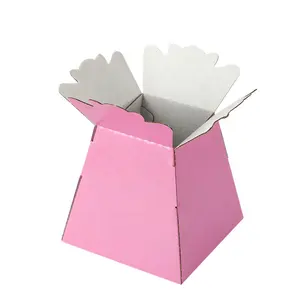 UK florist living vase box bouquet transport box water proof recyclable custom logo floral flower bouquet paper boxes