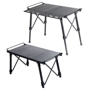 Outdoor Portable Lightweight Multifunctional <b>Folding</b> Aluminum Alloy IGT <b>Table</b> <b>Adjustable</b> Leg Desktop Bbq <b>Table</b> - Product Image 6
