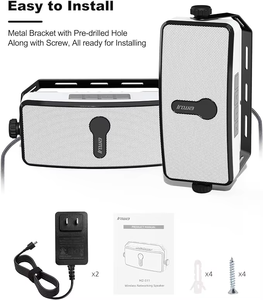 Inwa Outdoor Car Audio <b>Speaker</b> IPX5 Waterproof Wall Mount Wireless Sync up to 100 <b>Speakers</b> 10-30W Battery <b>Powered</b> - Product Image 6