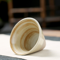 Tasse à thé en poterie japonaise artisanale 100 ml, tasse à café conique minimaliste, mug cadeau zen pour la préparation du thé et du café au foyer