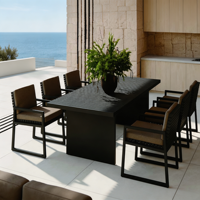Ensemble de salle à manger d'extérieur, table et chaises d'extérieur, mobilier de jardin, ensemble table et chaises de jardin pour hôtel
