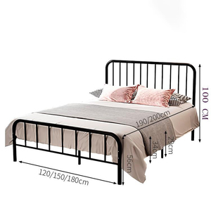 Einfacher moderner verstellbarer Doppelbett rahmen aus Eisen metall Schwarz/Weiß für Schlafzimmer Wohnzimmer Hotel Apartment - Product Image 6