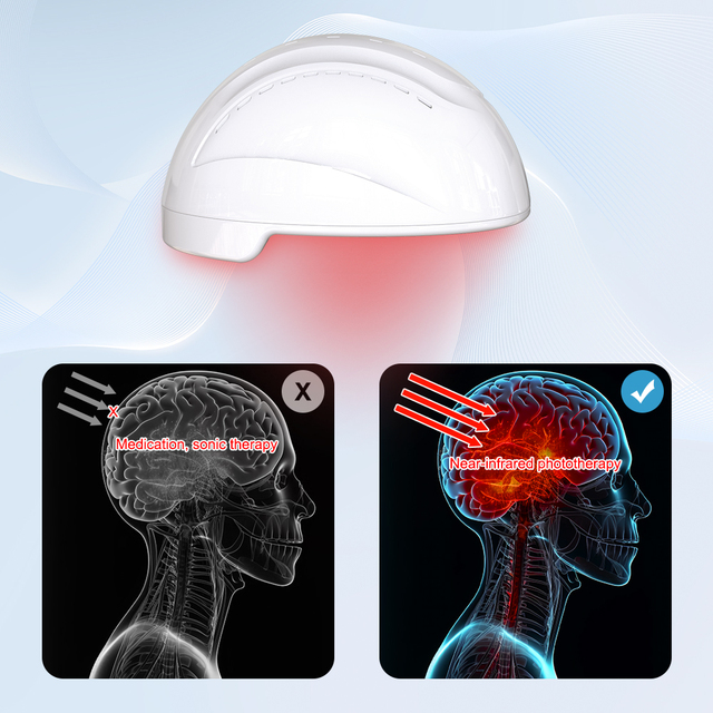 0-20000hz Frequency Adjustment Brain Nerve Feedback Stimulator 810nm Near Infrared Light Helmet