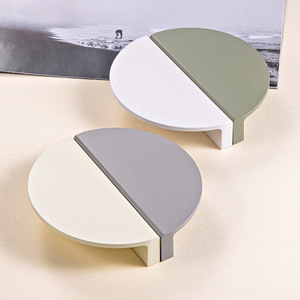 Semi-Circular Aluminum Alloy Cabinet Handle Minimalist Geometric Design Easy Installation For Cabinet <b>Doors</b> - Product Image 2