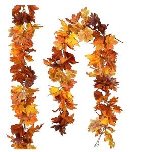 Guirlande de feuilles d'érable d'automne Xingfei, 6 pieds, feuilles artificielles pour Thanksgiving, Halloween, mariage, décoration de la maison, décoration de cheminée - Product Image 1