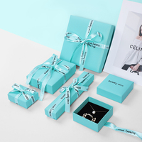 Sunny Pack kalung anting-anting cincin kertas karton kustom mewah kemasan kotak perhiasan dengan pita