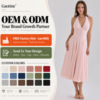 Robe de soirée longue formelle blanche à col en V sans manches avec corset à lacets pour femme, personnalisable OEM ODM, fournisseur en gros