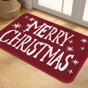 Alfombra de Navidad Rectangular Roja, Imitación Lino, Antideslizante, para Baño y Hogar - Product Image 2