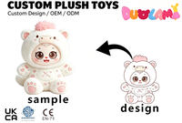 Peluche personnalisée en forme d'animal, jouet en peluche doux, poupée de personnage pour cadeau d'anniversaire, collection maison, peluche en costume d'animal