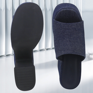 CHICKITA Block Heel Platform Mules Spin One-Band Platform Sandals AZUL VAQUERO on dating - Product Image 5