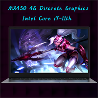 Ordinateurs portables de jeu 15.6 pouces MX450 2G carte graphique discrète intel Core i7 11th FHD IPS Notebo ordinateur portable DDR4 16G RAM 2T SSD