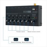 MIX600 Profesional Low-Noise 6 Channel Line Mixer Mini Sound Mixer Mikrofon Gitar Instrumen untuk Keyboard/Drum Set/Sub Mixer