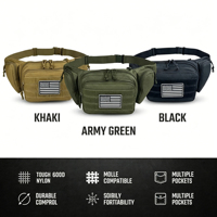 Maßgefertigte Unisex Taktische Outdoor MOLLE Nylon Hüfttasche mit Reißverschluss Wasserdicht EDC-Schutz für Wandern, Jagen, Laufen, Fitness