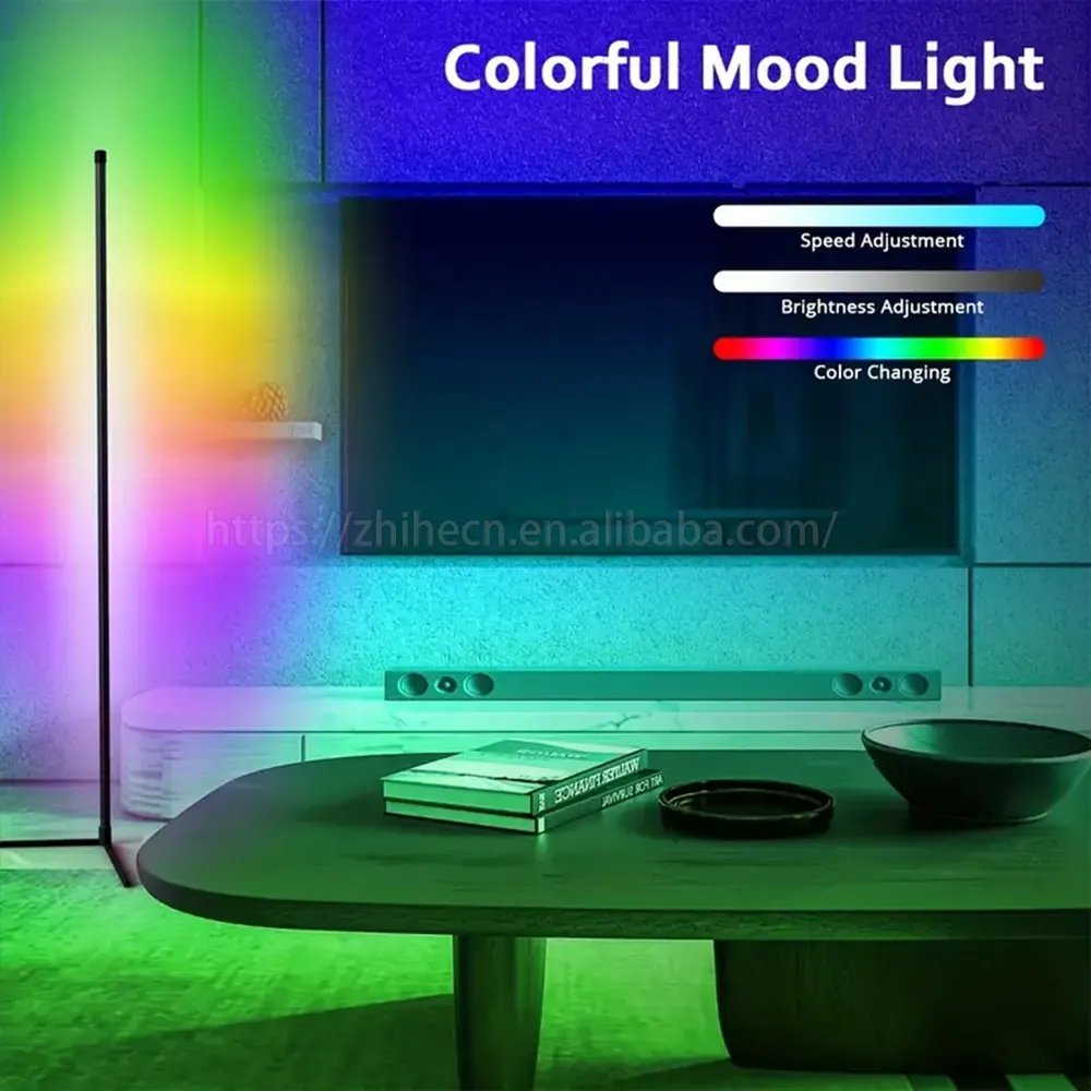 モダンCCTカラーチェンジコーナーRGB装飾三脚北欧シリコンLEDリモコンフロアスタンディングライトリビングルーム用