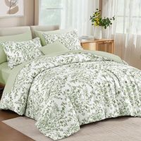 Ensemble de literie 8 pièces en coton 100% 300 fils, motif floral rose, antibactérien, doux et moelleux, toutes saisons, pour la maison, l'hôtel, l'hôpital