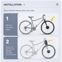 Nouveau kit de conversion de vélo électrique LVBU pas cher avec batterie frontale 36V 5.2AH 7.8AH pour vélo pliant, système de conversion de moteur DIY pour vélo électrique